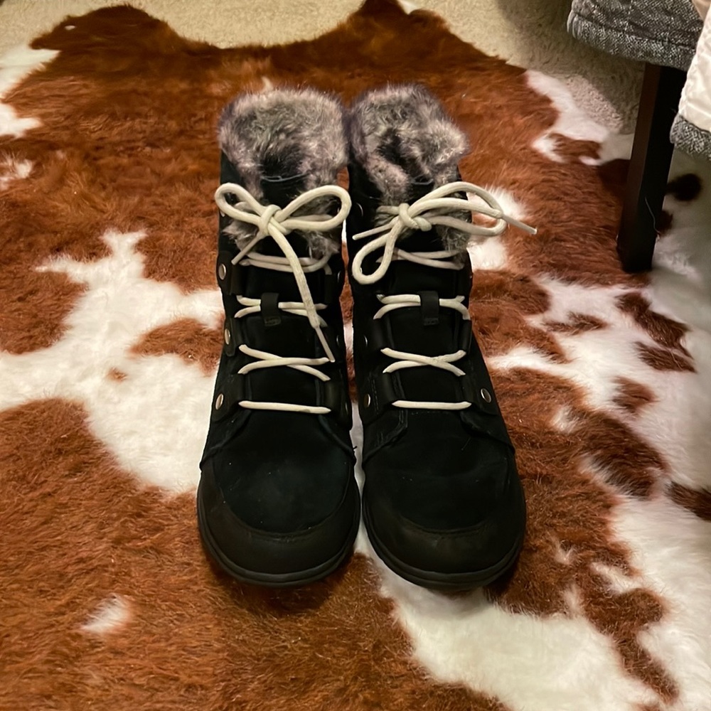 Sorel black booties.